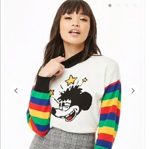 Forever 21 Disney Mickey Mouse Rainbow Sweater
